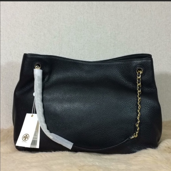 Tory Burch Black Thea Slouchy Chain Tote - Picture 4 of 11